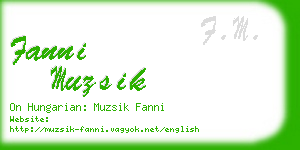 fanni muzsik business card